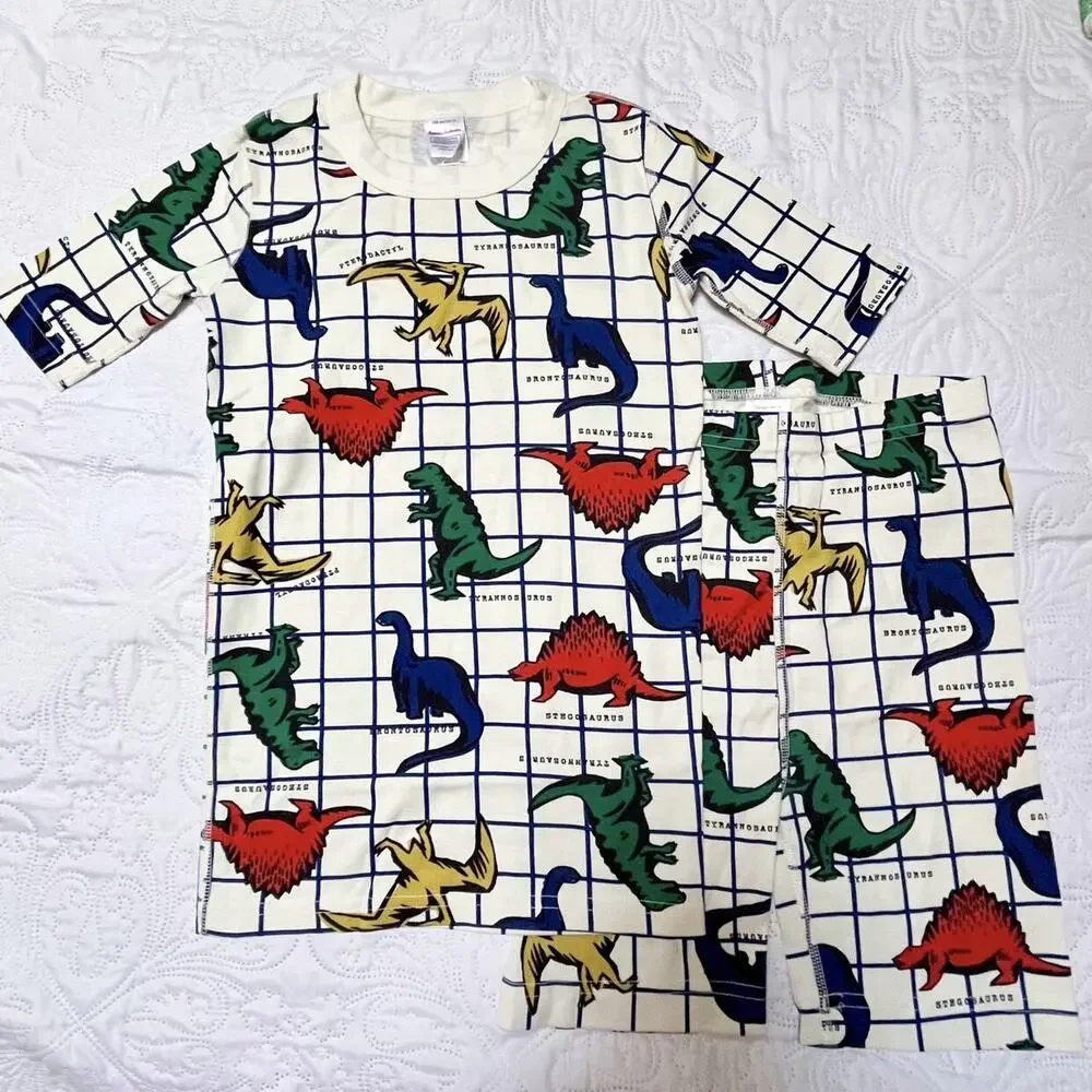 NWT Hanna Andersson Dinosaur Print PJs Size 12